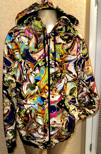 Jordan 5 v Bel Air Technicolor All over Sneaker Track Jacket Hoodie sz M xcb - 第 1/11 張圖片