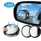 Rear View Mirror Round HD Glass Convex 360° Side for Car 2Pc Blind Spot Mirrors 