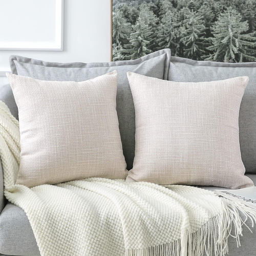 Cushion Covers Set of 2 Linen Decorative Square Pillowcases Pillow Covers 60X60C - Picture 5 of 10