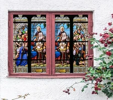 3D Crowd Infant A602 Window Film Print Sticker Cling Stained Glass UV Sinsin