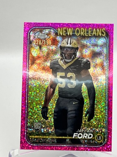 2024 Topps Chrome Football RC 269 Jaylan Ford New Orleans Saints PINK */399 - Picture 5 of 7