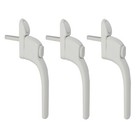 3x Fenstergriffe mit Sperrknopf Weiß | Balkontürgriff Druckknopf Kindersicherung