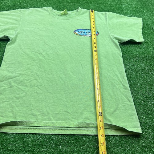 Herren grün Molokai Hawaii Spellout Grafik T-Shirt Größe Large Amboss - Bild 10 von 10