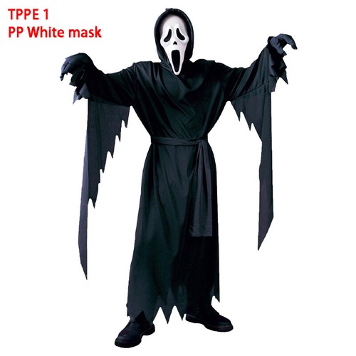 Unisex 7-14 Jahre Kinder/Erwachsene Schrei blutendes Geistgesicht Halloween Kostüm Verkleiden - Bild 7 von 10