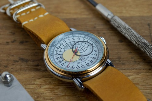 Orologio Uomo Vintage Raketa Polar 24 Ore Antartide Petrodvorets Uomo Regalo - Foto 10 di 10