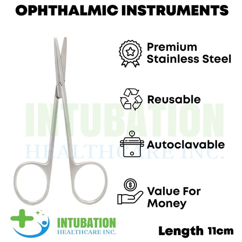 Enucleation Scissors Curved 11cm Stainless Steel Surgical OPT Eyelid Instruments - Picture 5 of 5