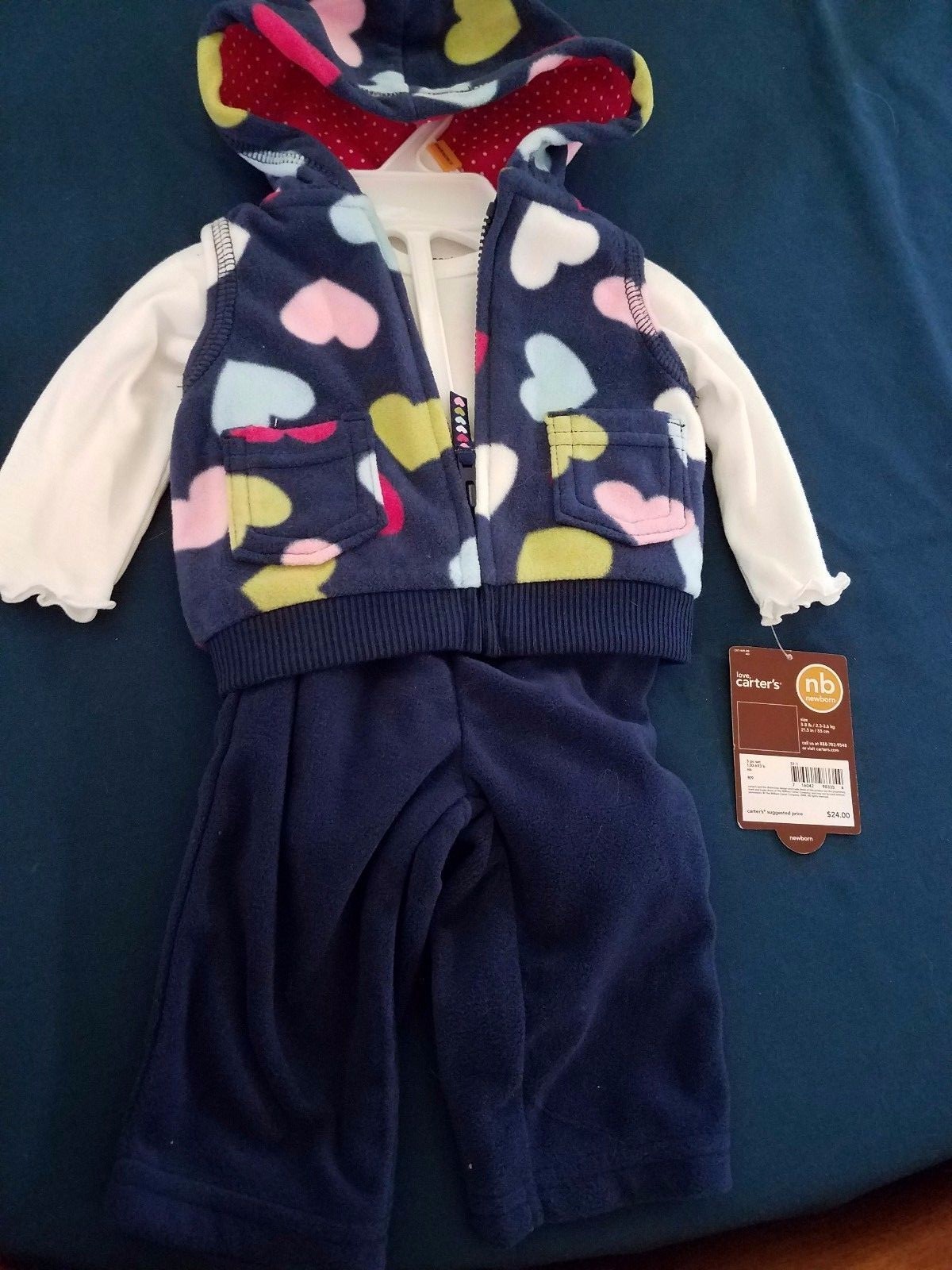 Carter/'s NWT 12M 18M 24M Camo Infant Boy 3pc Jacket Fleece Pant Bodysuit Set