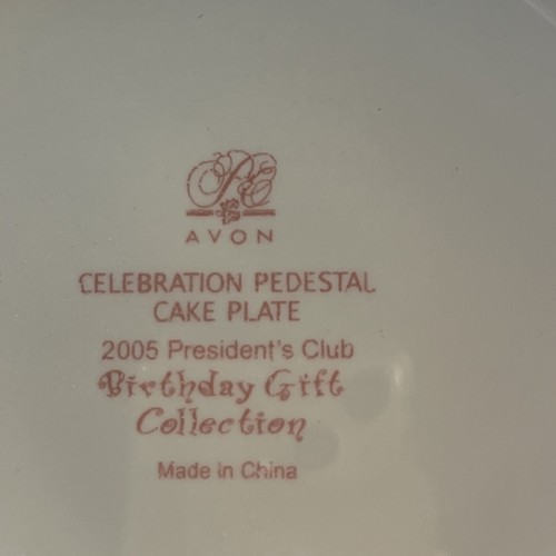 VTG 2005 Avon Presidents Club Pedestal Cake Plate Rose B-day Gift Collection NIB - Picture 7 of 8