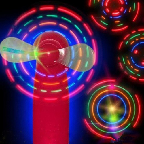 Mini Fan Luminous Toy Colorful Lights Handheld Electric Cooling Fan LED Light - Afbeelding 4 van 6