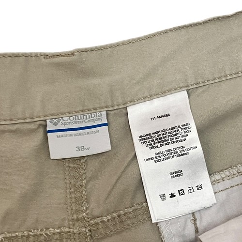 Columbia 5 Pocket Shorts Beige Mens 38W 8L Cotton Walking Hiking - Picture 3 of 10