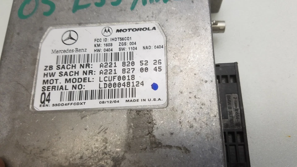 Mercedes-Benz E55 SL55 2005 2006 CL55 CLS55 AMG motorola módulo de control por voz Foto 3 de 4