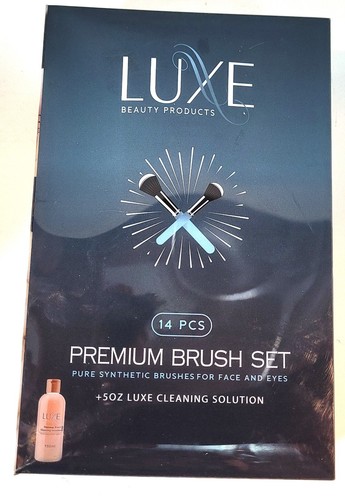 Luxe Premium Makeup Brushes Set 14 Pcs Premium Face Eye Synthetic Powder Beauty - Picture 4 of 12