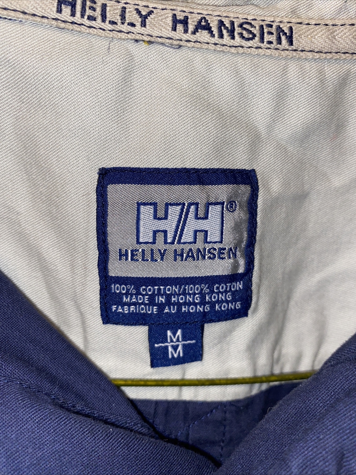 Helly Hansen HH Long Sleeve Mens M Button Up Blue Cotton Shirt Button