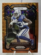 2023 Panini Prizm Shaquille Leonard Orange Lazer Prizm #131 Indianapolis Colts
