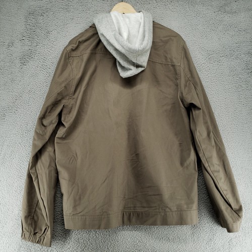 Volcom Baia Park Lightweight Jacket Mens L Taupe Hoodie Full Zip Pockets - Picture 8 of 17