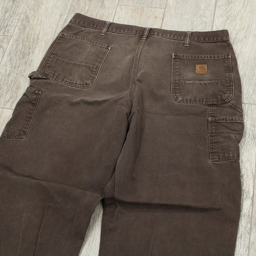 Carhartt Dungaree Fit Carpenter Pants Men’s 40x34 Brown Vintage B11 DKB - Picture 10 of 12