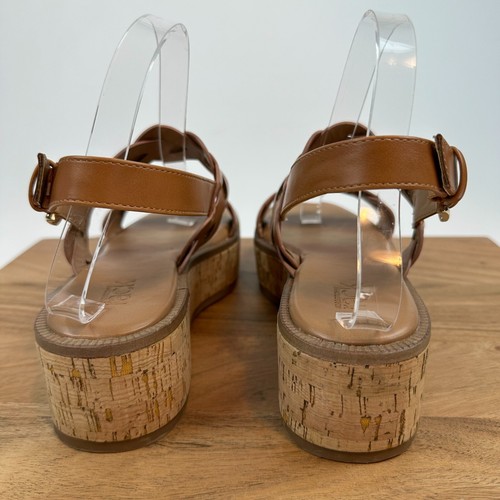 New Womens Nordstrom Rack Brown Faux Leather Braided Platform Sandals Size 6 M - Picture 6 of 8