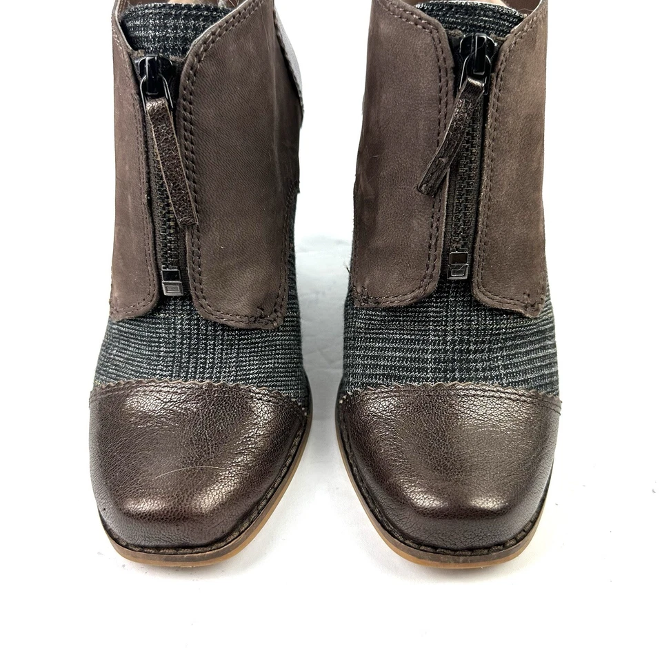 Anthropologie Plenty Tracy Reese Jackie 踝靴 38 前拉链棕色 金属色 — 第 4/4 张图片