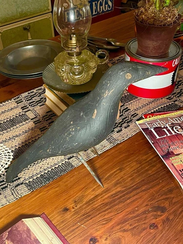 Old Hand Carved Raven Decoy Cedar Crow. One Of 5 From a Found Collection  - USA