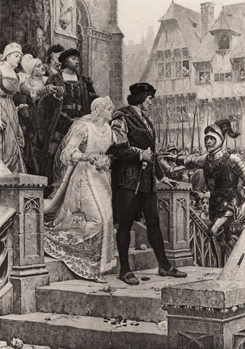 1800s LEIGHTON Antique Print To Arms! Sweet bridal hymn SIGNED FRAMED COA - Picture 1 of 2