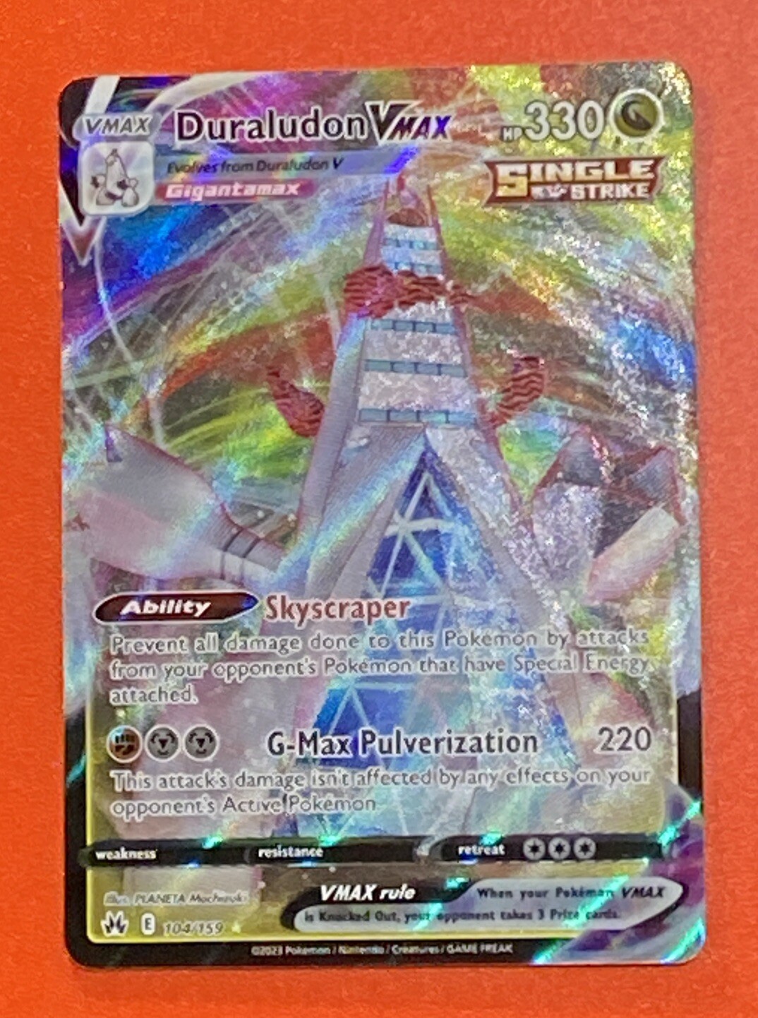 Duraludon VMAX 104/159 Pokémon TCG: Crown Zenith Full Art Rare Holo NM