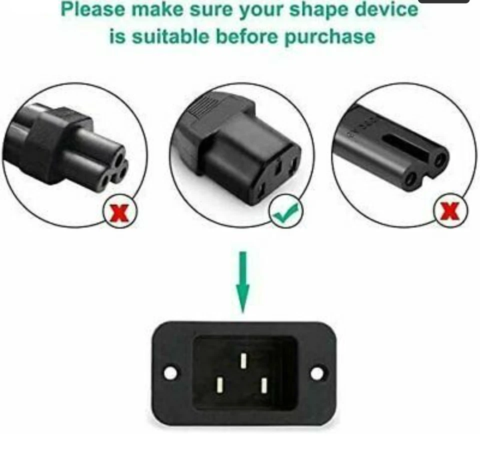 Replacement AC Wall Power Cord for LCD COMPUTER MONITOR SVT TYPE 6 Feet 3 Prong - Image 2 of 4