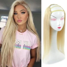 Remeehi U Shape Half wig 100% remy human hair silky straight hair weft cap