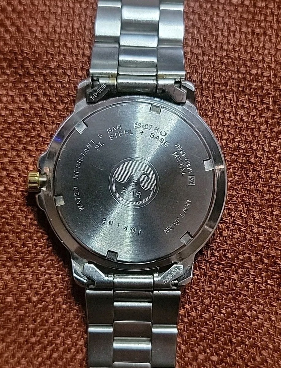 SEIKO 7N43-8309 Mens Watch-Quartz-Japan-New Battery-Vintage