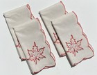 NEW Celebrate Fall Together Polyester Embroidered Maple Leaf Napkins Set of 4
