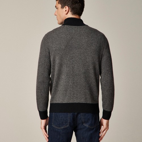 J.Crew Cashmere full-zip sweater in bird's-eye stitch XL NWT! - Picture 3 of 5
