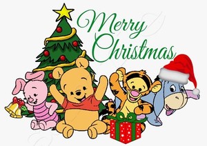 iron on transfer merry christmas winnie the pooh baby tree santa hat