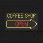 Coffee Shop Open Sign for Business Displays | Led Flex Neon | 37"W x 20"H x 1"D