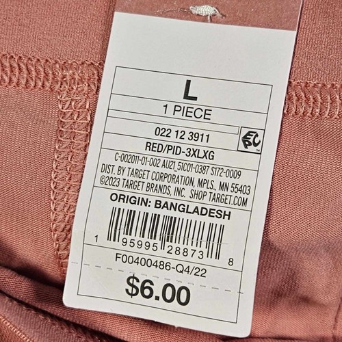 Auden 6pk Algodón Tapeta Frontal Niño Pantalones Cortos Ropa Interior Mujeres Grande Elástico Rojo - Imagen 7 de 9