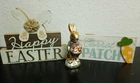 Easter Decor Lot, 3 Items, Bunnies, Carrot Patch Sign