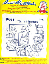 VTG Aunt Martha's Toys and Terriers Embroidery Transfer Pattern 3882