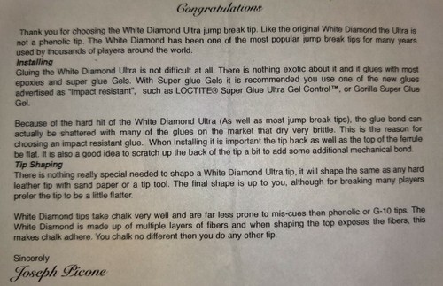 White Diamond (4) TIPS Ultra Pool Cue Tip Hard 14MM - Free Shipping - Picture 4 of 4