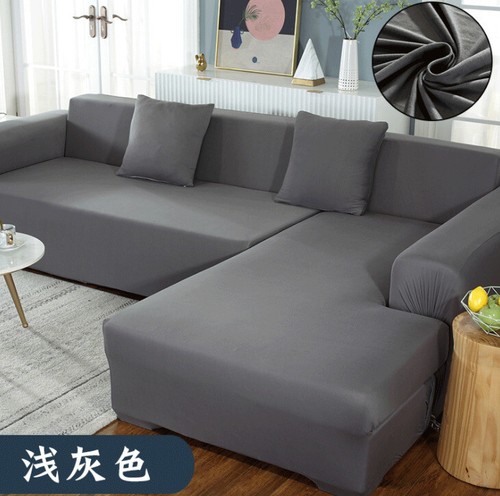 1-4 Seater Couch Fitted Sofa Covers Stretch Soild Slipcover Furniture Protector - Picture 11 of 21