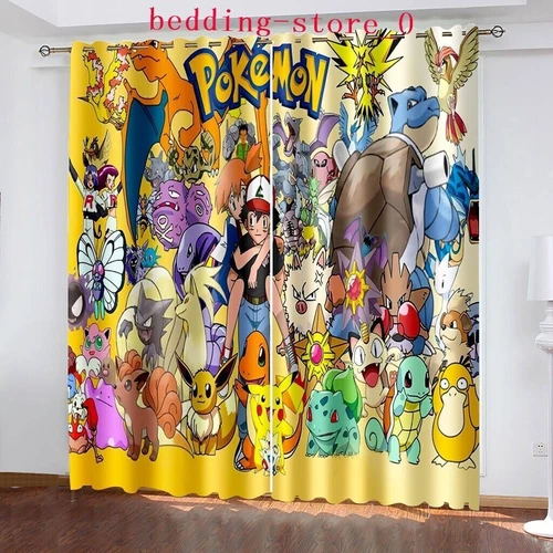 Tende Oscuranti 3D Spesse Bambini/Pokemon Pikachu Anello Termico Occhiello Superiore/Tende - Foto 12 di 93