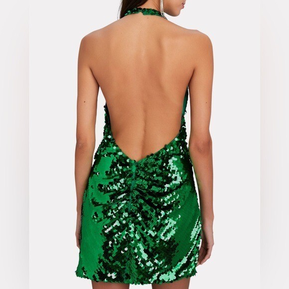 ronny kobo sequin halter mini dress Ronny Kobo Jo Halter Sequin Ruched Open-Back Mini Dress