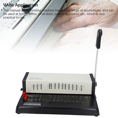 Book Binding Machine A4 13 Round Holes Multifunctional Manual Comb Binder - Picture 12 of 12