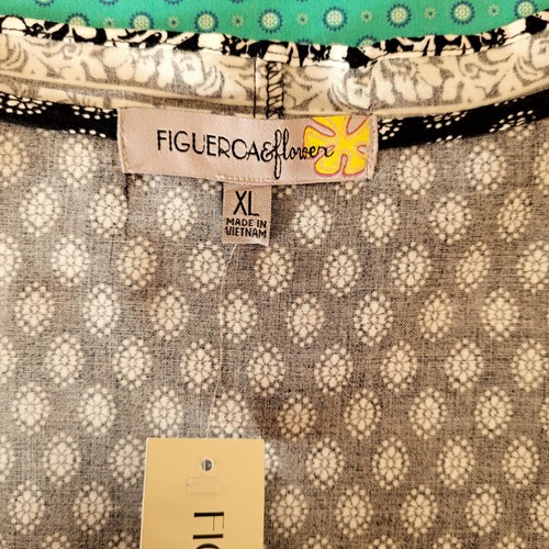 Bluse schwarz-weiß, mit Muster. Gr. XL. Neu mit Etikett. 100 % Viskose. - Bild 6 von 7