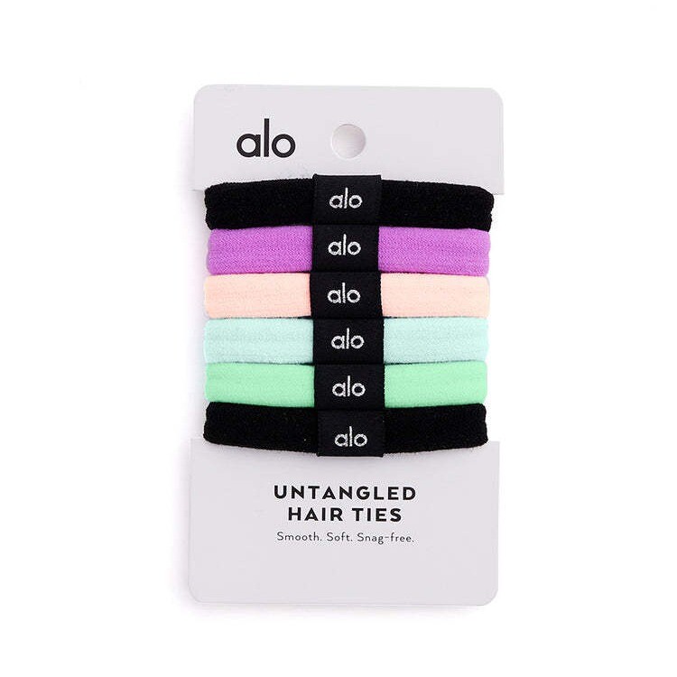 Alo Corbatas para el Cabello Pack de 6 Deportes Exterior Mujer Casual Elástico Cuerda para el Cabello Combinación