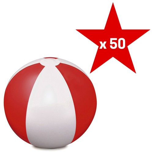 BULK BUY Beach Balls Pack of 50 x 9" Inflatable Holiday Swimming Pool Party Ball - Picture 6 of 8