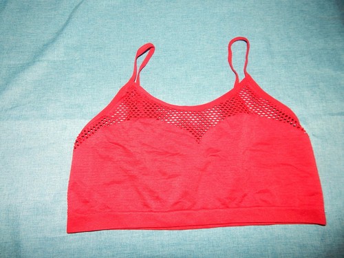 BH S  Dessous sexy  Reizwäsche  BH  Tanktop Crop Top seamless rot Netz bralette - Bild 2 von 6