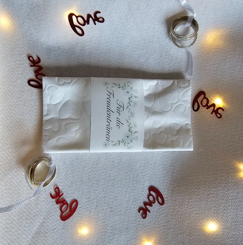 Freudentränen Hochzeit Taschentücher Banderolen,Banderolen als Deko für Gäste - Bild 3 von 10