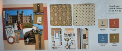 KIT "BIGLIETTI E GETTONI " SIMPLY SCRAPPIN PROGETTATO PER SCRAPBOOKING 12 X 12 - Foto 9 di 9