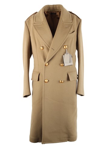 TOM FORD Camel Cashmere Double Breasted Coat Size 48 / 38R U.S. Jacket New Wi...