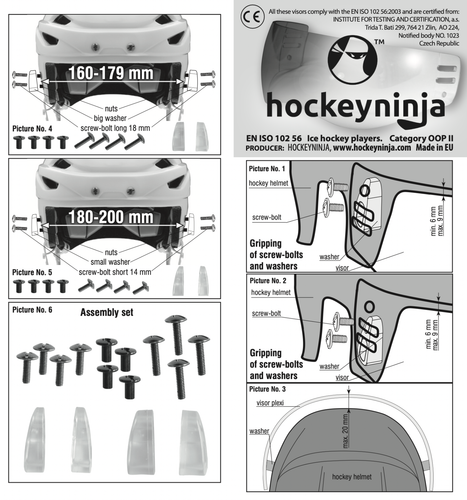 Visera de Hockey HIRO-5 SUECA CORTE DELGADO (antiarañazos/anniebla) HECHA EN UE - Imagen 3 de 8
