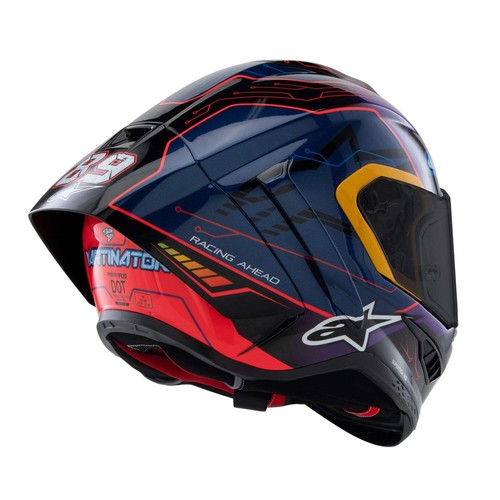 Casco de moto Alpinestars Supertech R10 Martinator R01 azul púrpura - Imagen 4 de 13
