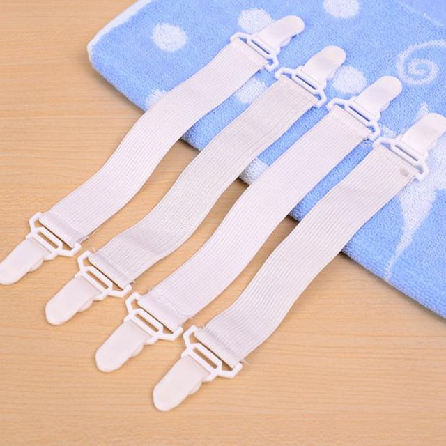 4x Elastic Bed Sheet Mattress Cover Blanket Fastener Grippers Strap Clip Holder
